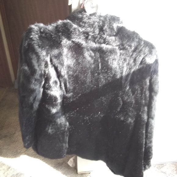 Black Rabbit Coat - Picture 3 of 4